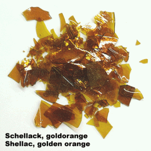 Schellack, goldorange